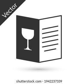 Grey Restaurant cafe menu icon isolated on white background. Vector
