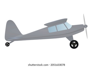 Grey retro airplane. vector illustration