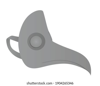 Grey retro bird doctor's mask. vector
