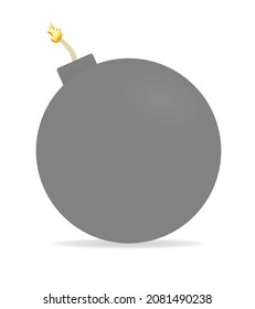 Grey retro bomb. vector illustration