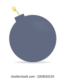 Grey retro bomb. vector illustration