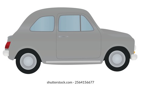 Grey  retro car. vector illustration