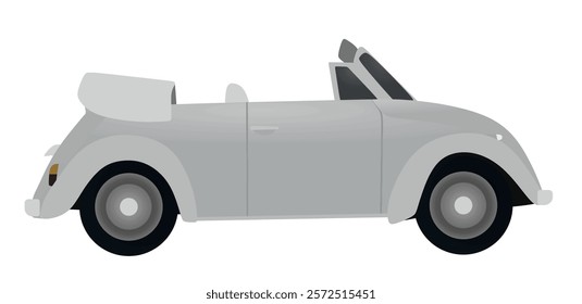 Grey  retro car. vector illustration