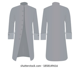Grey  retro coat. vector illustration