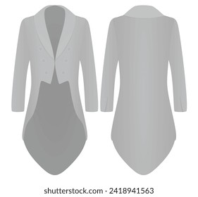 Grey  retro coat. vector illustration