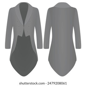 Grey  retro coat. vector illustration