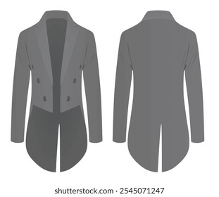Grey  retro coat. vector illustration