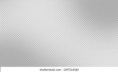 Grey retro comic pop art background with halftone dots design, vector illustration template