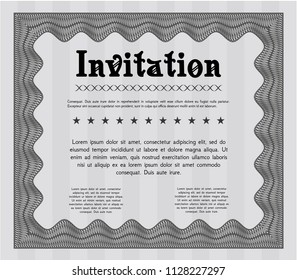 Grey Retro invitation. With background. Customizable, Easy to edit and change colors. Perfect design. 