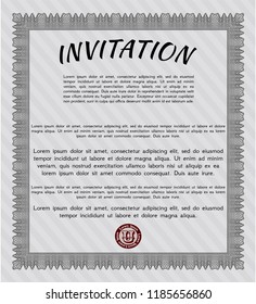 Grey Retro invitation. With background. Customizable, Easy to edit and change colors. Lovely design. 