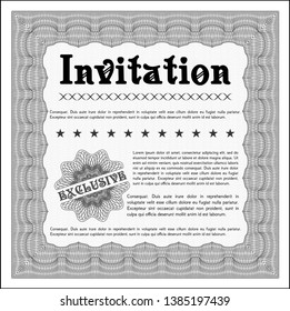 Grey Retro invitation. With background. Superior design. Customizable, Easy to edit and change colors. 