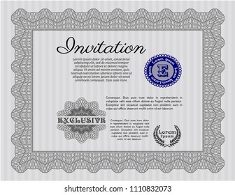 Grey Retro invitation. Beauty design. Vector illustration. Complex background. 