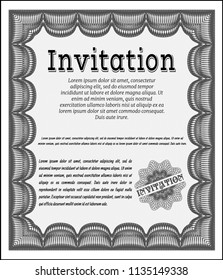Grey Retro invitation. Complex background. Perfect design. Customizable, Easy to edit and change colors. 