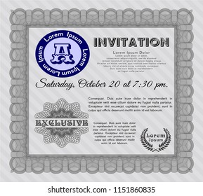Grey Retro invitation. With complex background. Good design. Customizable, Easy to edit and change colors. 