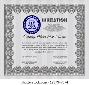 Grey Retro invitation. Complex background. Customizable, Easy to edit and change colors. Modern design. 