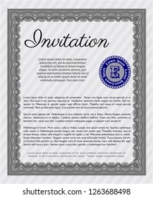 Grey Retro invitation. With complex background. Customizable, Easy to edit and change colors. Money style design. 