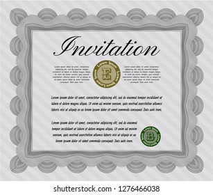 Grey Retro invitation. Complex background. Perfect design. Detailed. 