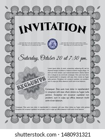  Grey Retro invitation. Complex background. Money style design. Detailed. 