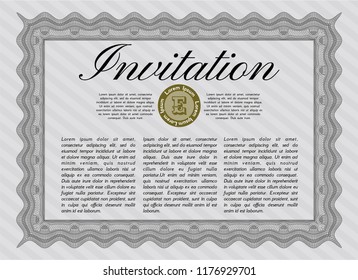 Grey Retro invitation. Customizable, Easy to edit and change colors. Easy to print. Sophisticated design. 