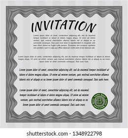 Grey Retro invitation. Customizable, Easy to edit and change colors. With background. Money design. 