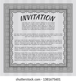 Grey Retro invitation. Customizable, Easy to edit and change colors. With background. Artistry design. 