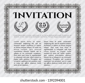 Grey Retro invitation. Customizable, Easy to edit and change colors. With linear background. Superior design. 