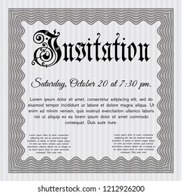 Grey Retro invitation. Easy to print. Detailed. Excellent design. 