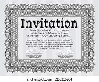 Grey Retro invitation. Easy to print. Superior design. Detailed. 