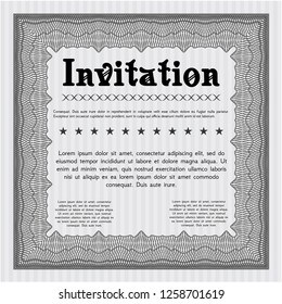 Grey Retro invitation. Easy to print. Customizable, Easy to edit and change colors. Money Pattern design. 