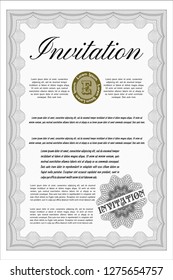 Grey Retro invitation. Easy to print. Detailed. Excellent design. 
