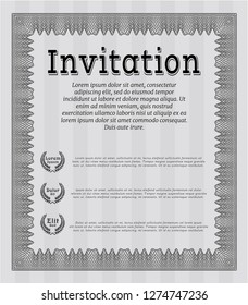 Grey Retro invitation. Elegant design. Customizable, Easy to edit and change colors. Easy to print. 