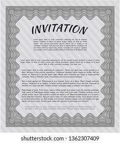Grey Retro invitation. With great quality guilloche pattern. Superior design. Customizable, Easy to edit and change colors. 