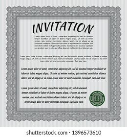 Grey Retro invitation. With great quality guilloche pattern. Modern design. Customizable, Easy to edit and change colors. 