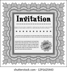 Grey Retro invitation. Lovely design. With background. Customizable, Easy to edit and change colors. 