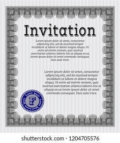 Grey Retro invitation. Modern design. With quality background. Detailed. 