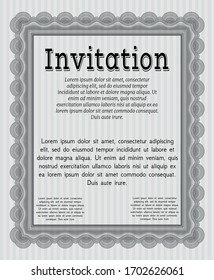 Grey Retro invitation. Modern design. With quality background. Vector illustration. 