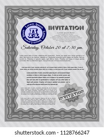 Grey Retro invitation. Money Pattern design. With background. Vector illustration. 