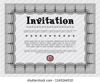 Grey Retro invitation. Money Pattern. Vector illustration. With background. 