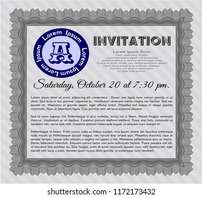 Grey Retro invitation. Money Pattern design. Customizable, Easy to edit and change colors. With background. 