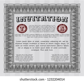 Grey Retro invitation. Money Pattern. With quality background. Customizable, Easy to edit and change colors. 