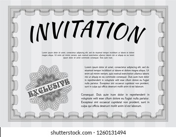Grey Retro invitation. Money Pattern. Customizable, Easy to edit and change colors. With quality background. 