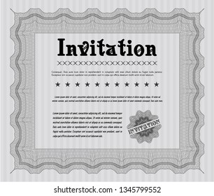 Grey Retro invitation. Money Pattern. Customizable, Easy to edit and change colors. With great quality guilloche pattern. 