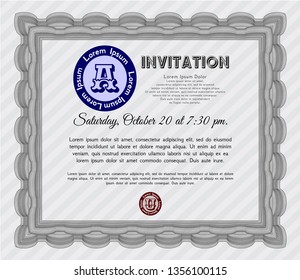 Grey Retro invitation. Money Pattern design. Detailed. Complex background. 