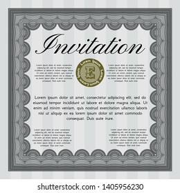 Grey Retro invitation. Money Pattern design. With complex linear background. Vector illustration. 