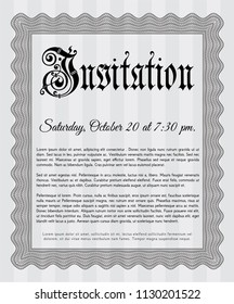 Grey Retro invitation. Money style design. Vector illustration. With quality background. 