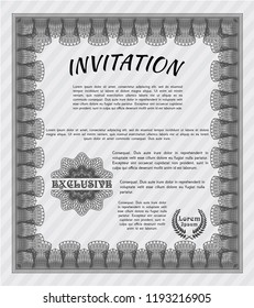 Grey Retro invitation. Nice design. Printer friendly. Vector illustration. 