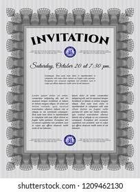 Grey Retro invitation. Perfect design. Vector illustration. Easy to print. 