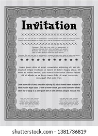 Grey Retro invitation. Perfect design. With background. Vector illustration. 