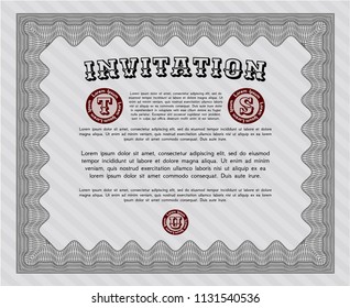 Grey Retro invitation. Printer friendly. Modern design. Vector illustration. 