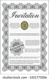 Grey Retro invitation. Printer friendly. Modern design. Customizable, Easy to edit and change colors. 